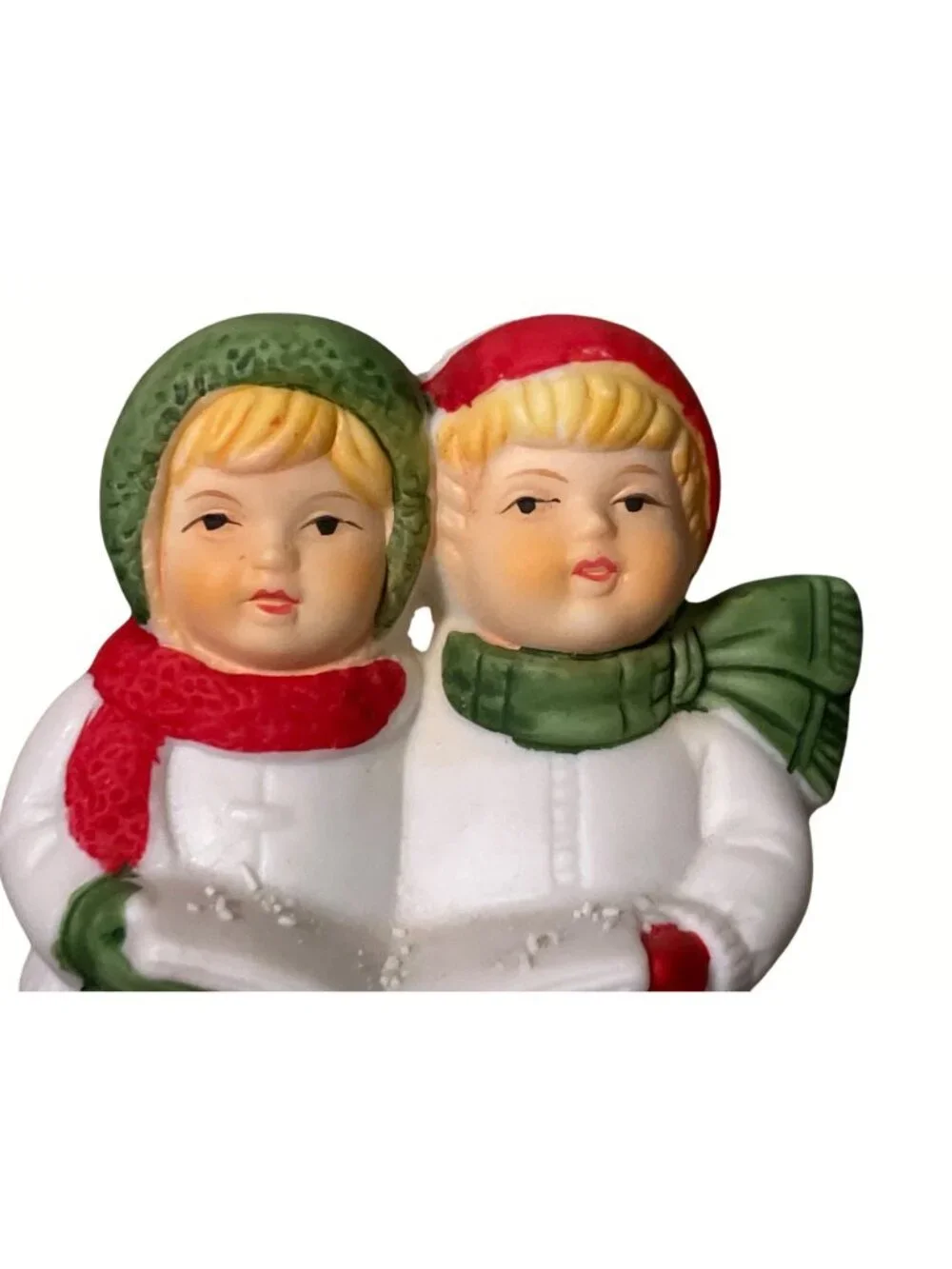 Vintage Ceramic Christmas Carolers Figurine Candle Holder Holiday Decor